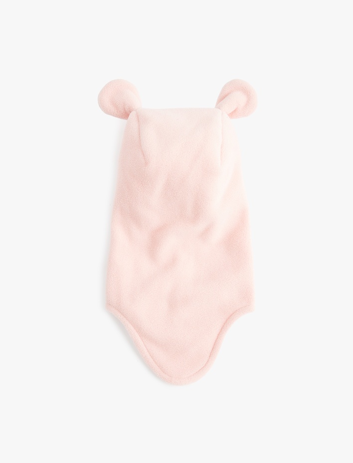 Kız Bebek Tavşan Kulak Detaylı Kapşonlu Bere