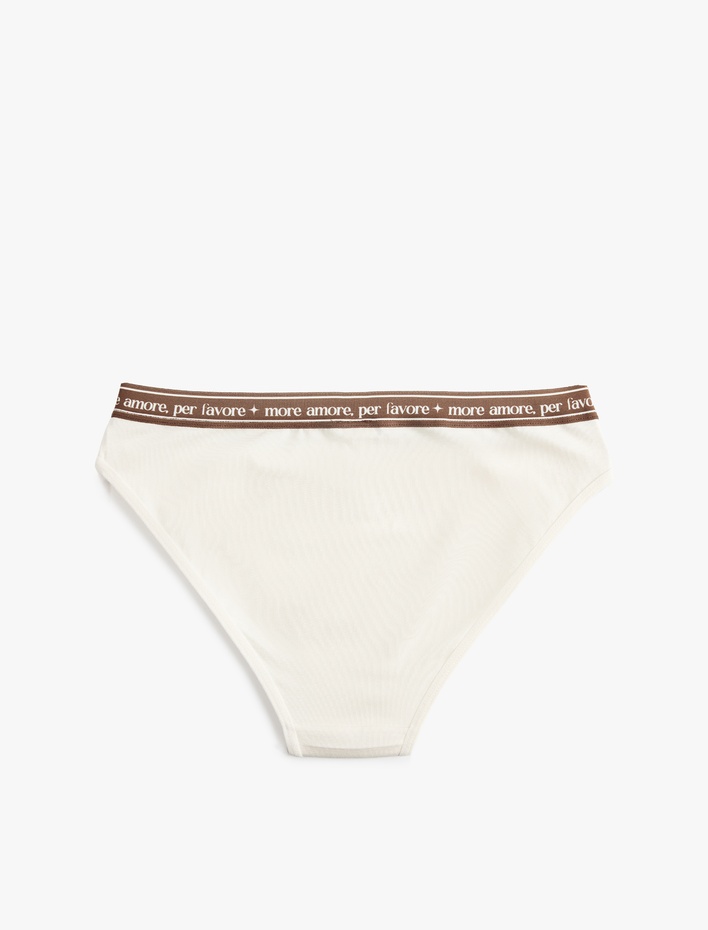  Rahat Kalıp Baskılı Bel Detaylı Pamuklu Brief Külot