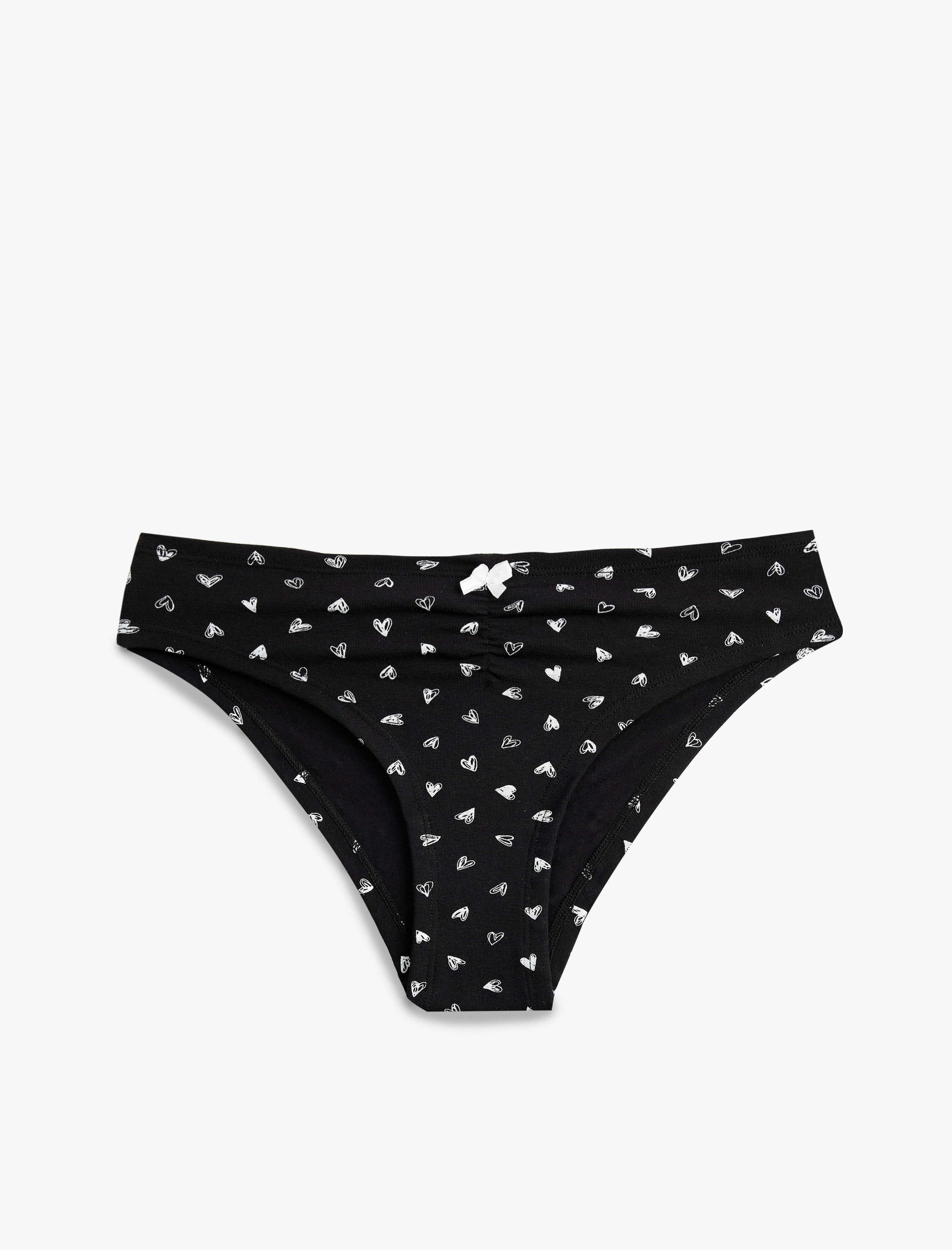   Rahat Kalıp Pamuklu Kalp Desenli Brief Külot