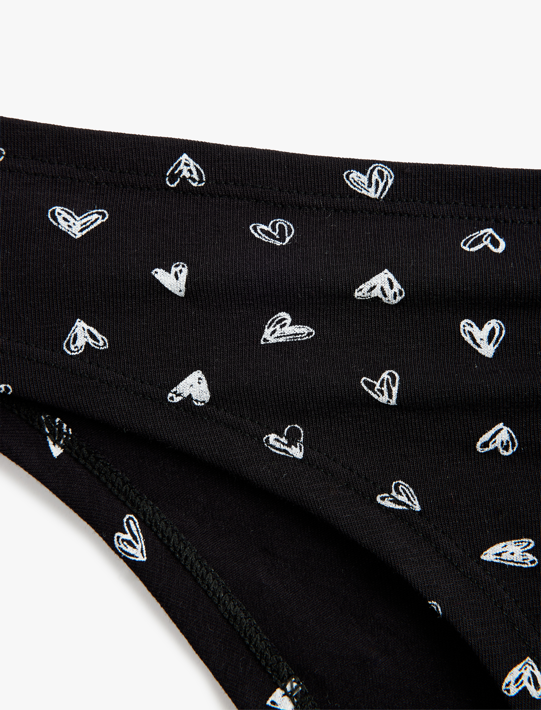   Rahat Kalıp Pamuklu Kalp Desenli Brief Külot