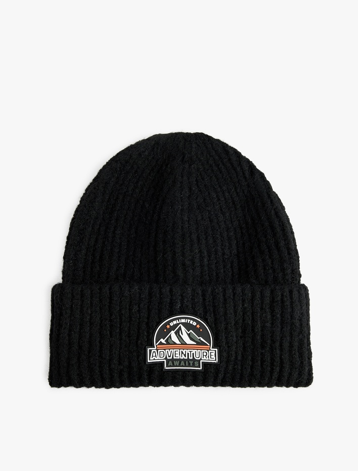 Erkek Baskı Detaylı Katlı Bere