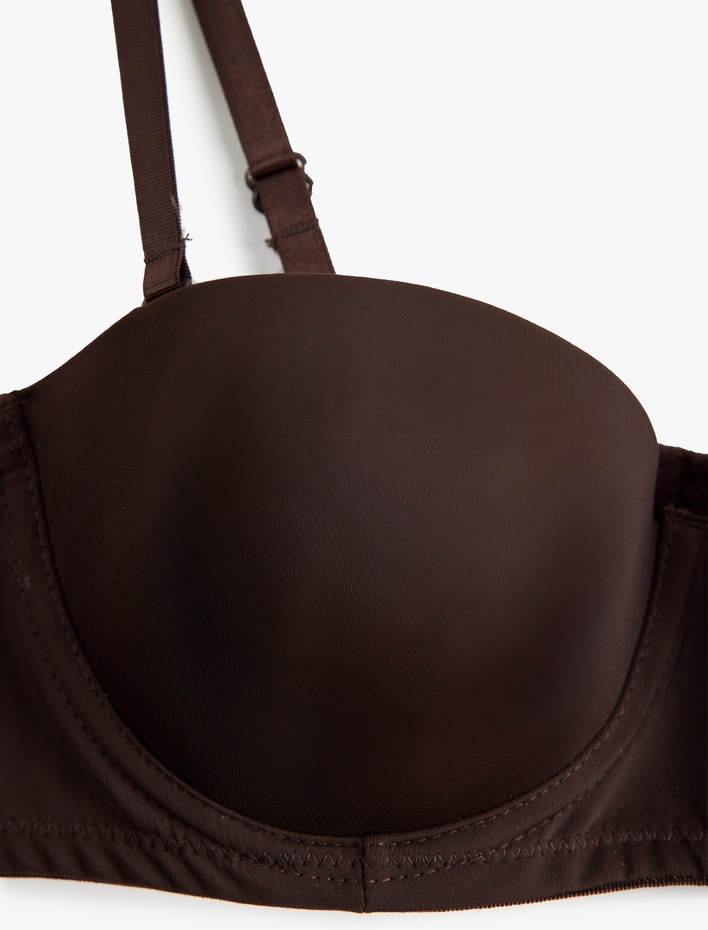  Rahat Kalıp Kaplı Dolgulu Balenli Push Up Sütyen