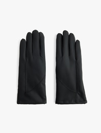 Dikiş Detaylı Suni Kürklü Eldiven