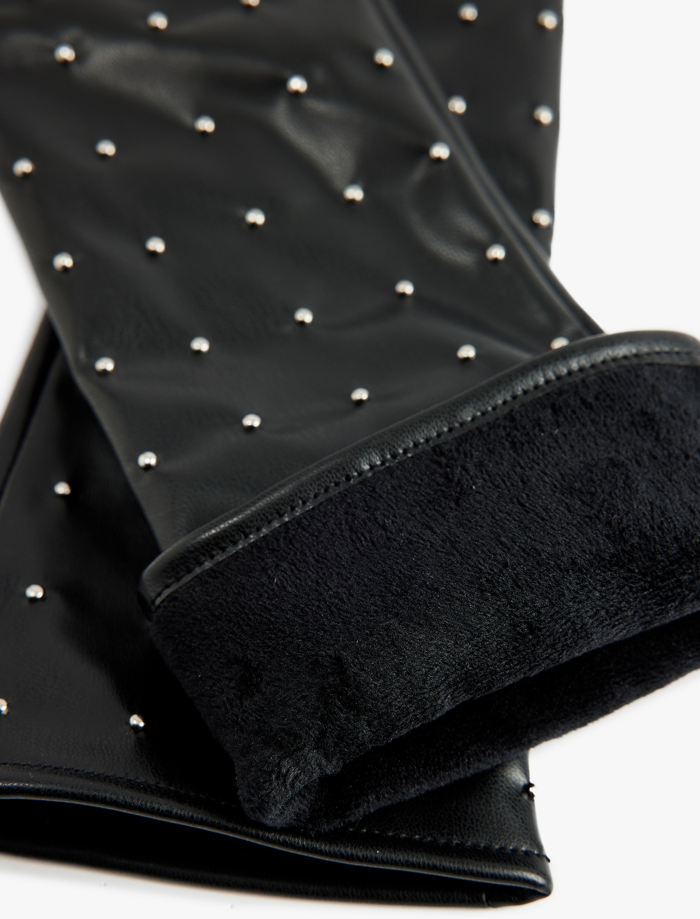  Kadın Metal Aksesuarlı Suni Deri Eldiven - Koton X Sibil Çetinkaya