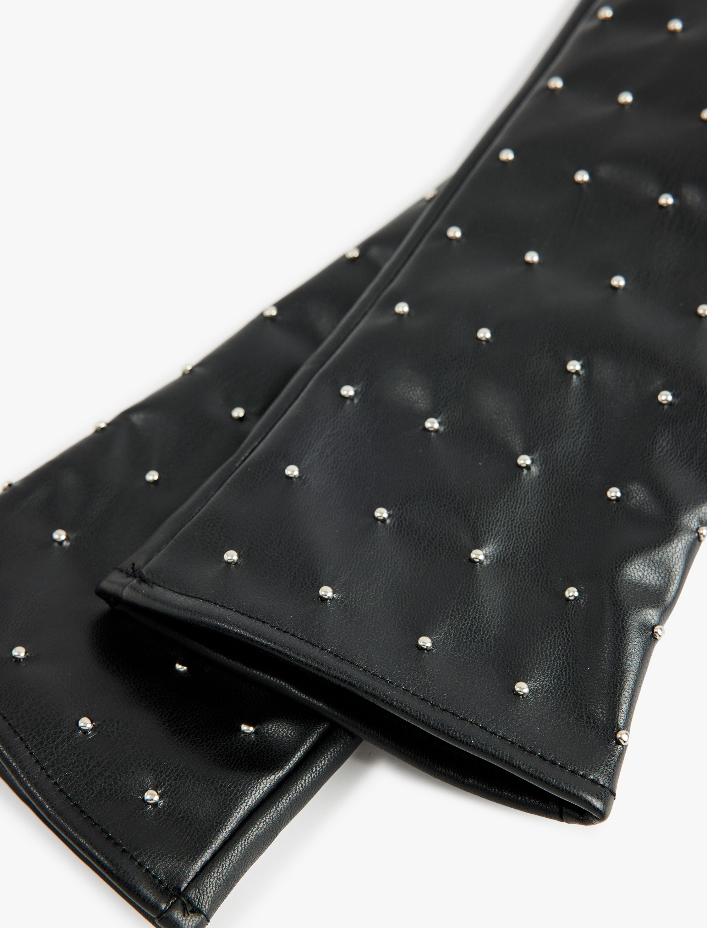  Kadın Metal Aksesuarlı Suni Deri Eldiven - Koton X Sibil Çetinkaya