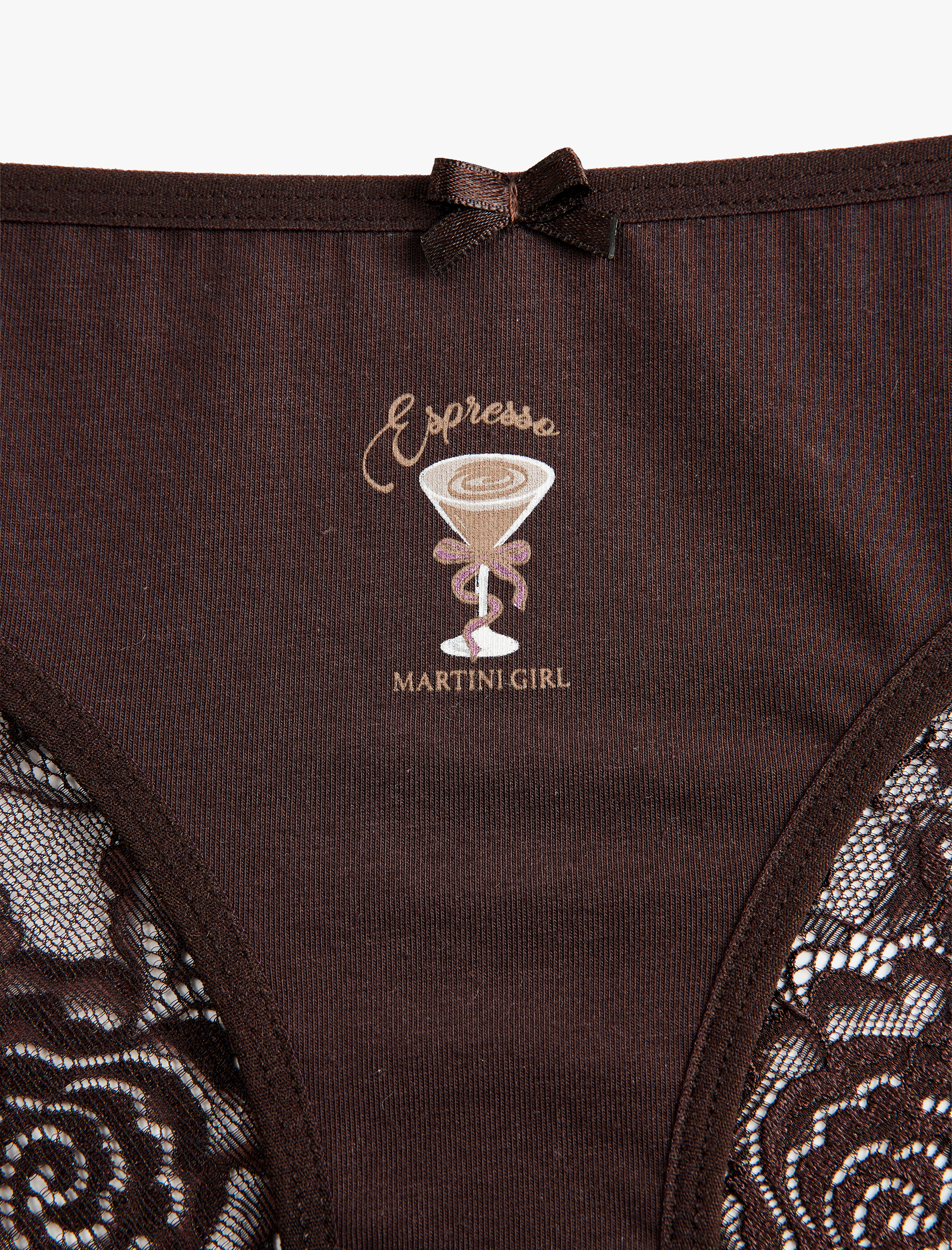 Rahat Kalıp Arkası Dantelli Baskılı Brazilian Külot