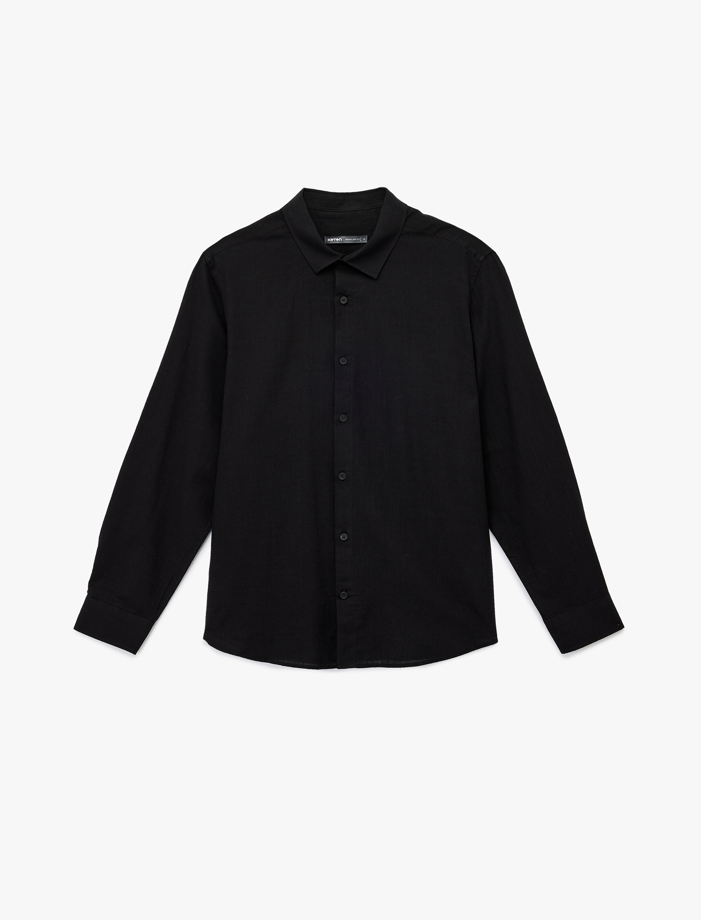   Uzun Kollu Pamuklu Regular Fit Kol Detaylı Klasik Gömlek