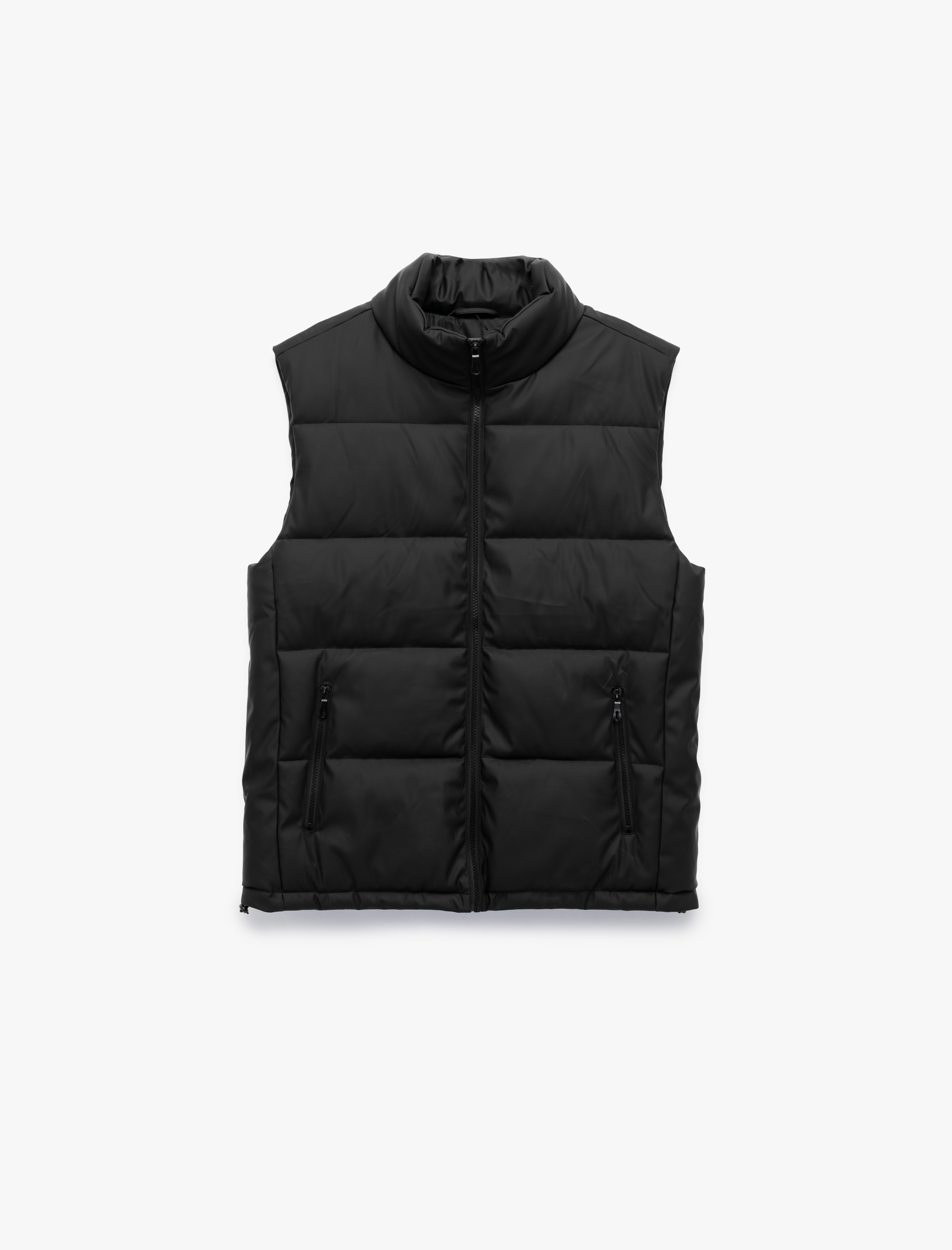   Fermuarlı Cep Detaylı Slim Fit Dik Yaka Şişme Yelek