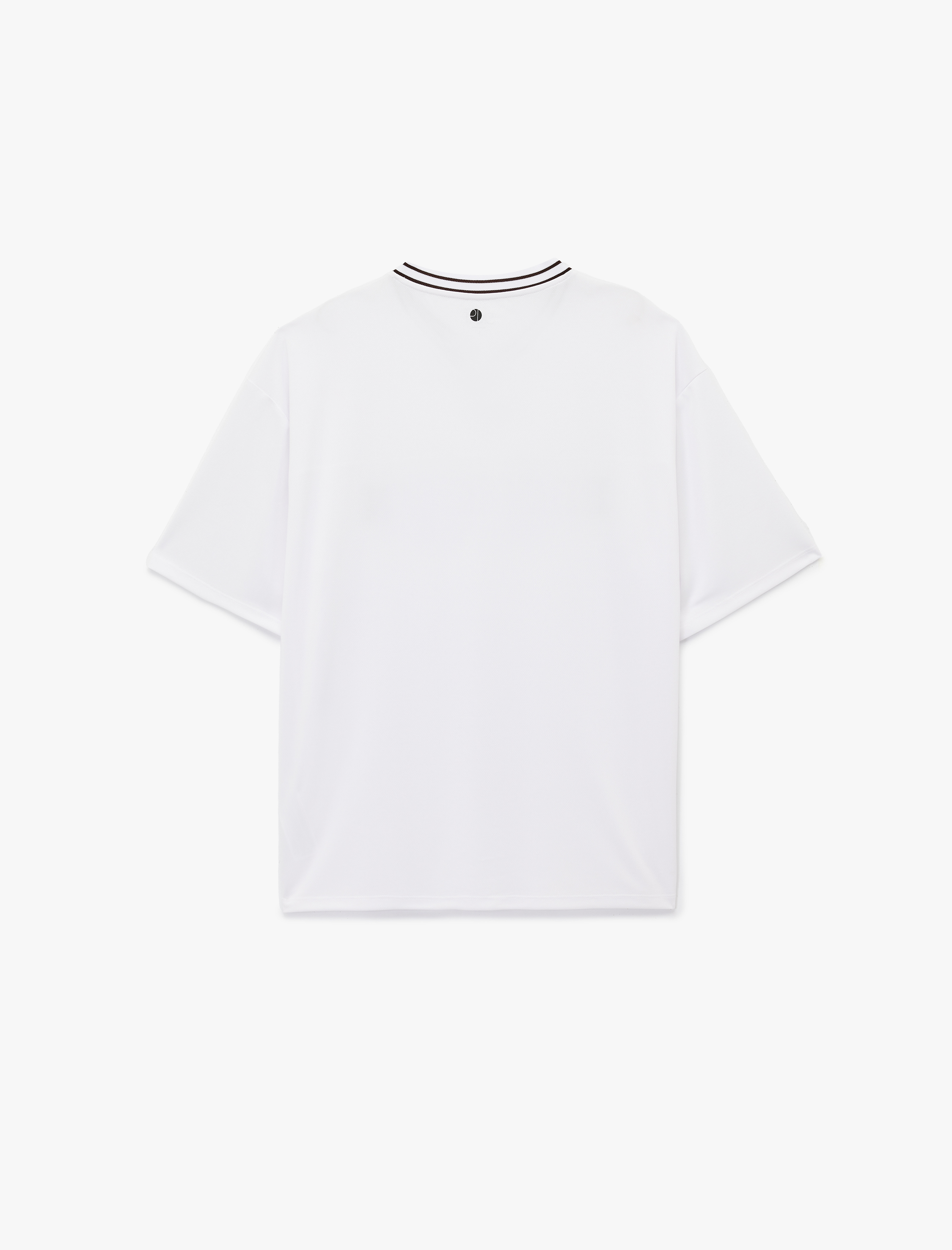 Oversize Kısa Kollu V Yaka Baskılı Spor Tişört