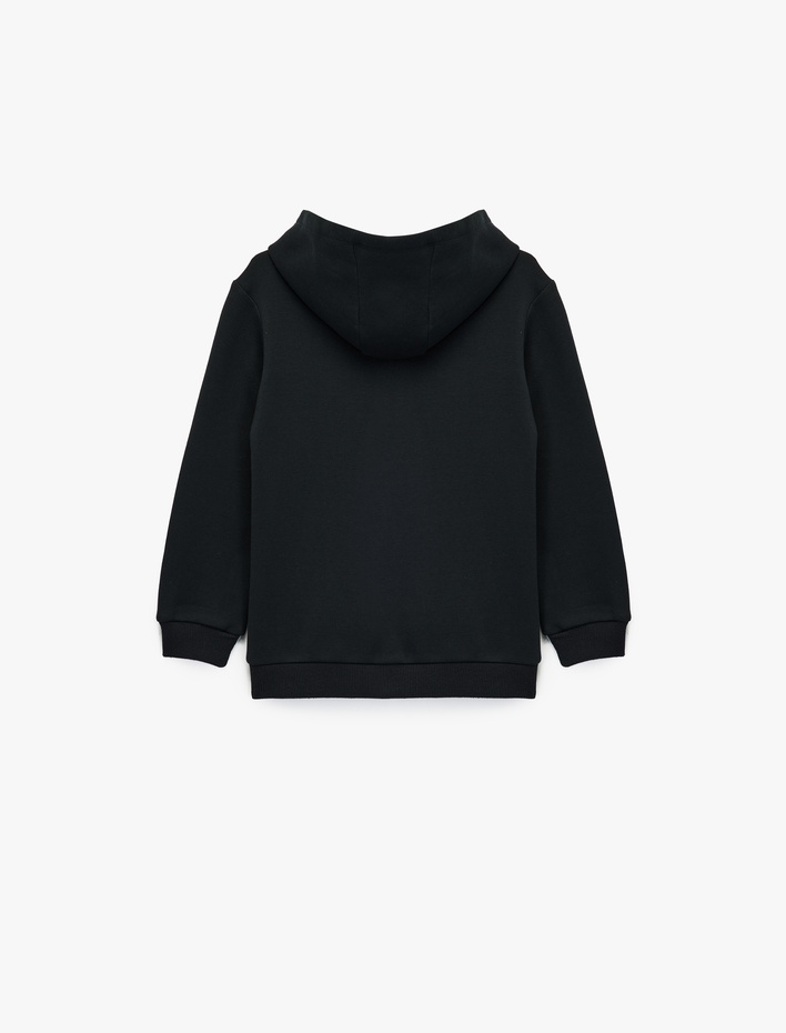 Erkek Çocuk Şardonlu Uzun Kollu Fermuarlı Kapşonlu Sweatshirt