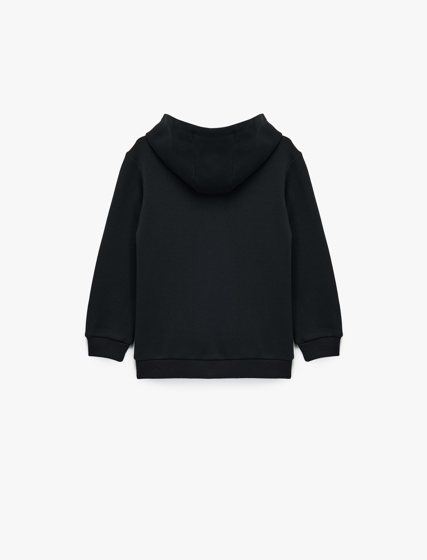  Erkek Çocuk Şardonlu Uzun Kollu Fermuarlı Kapşonlu Sweatshirt