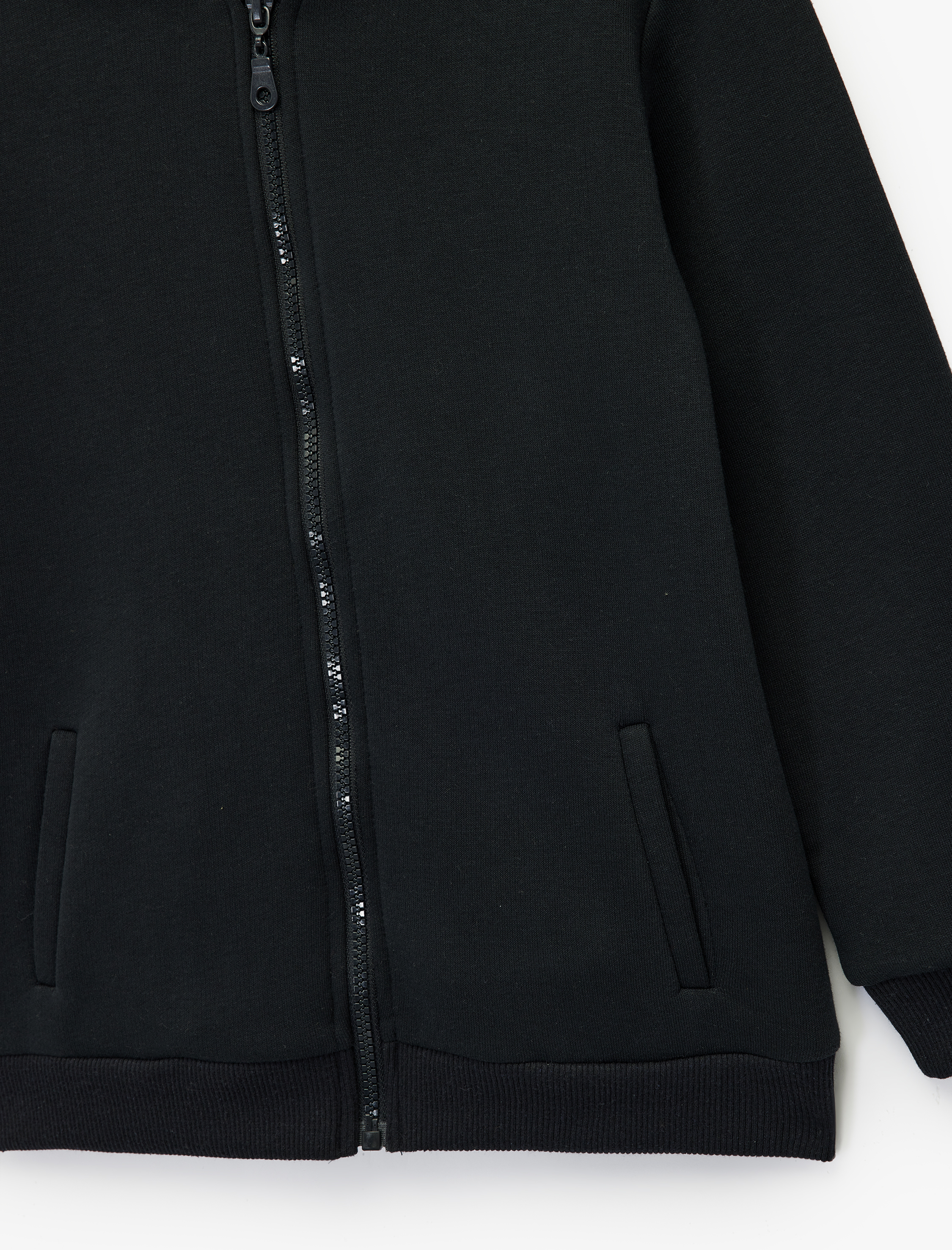  Erkek Çocuk Şardonlu Uzun Kollu Fermuarlı Kapşonlu Sweatshirt