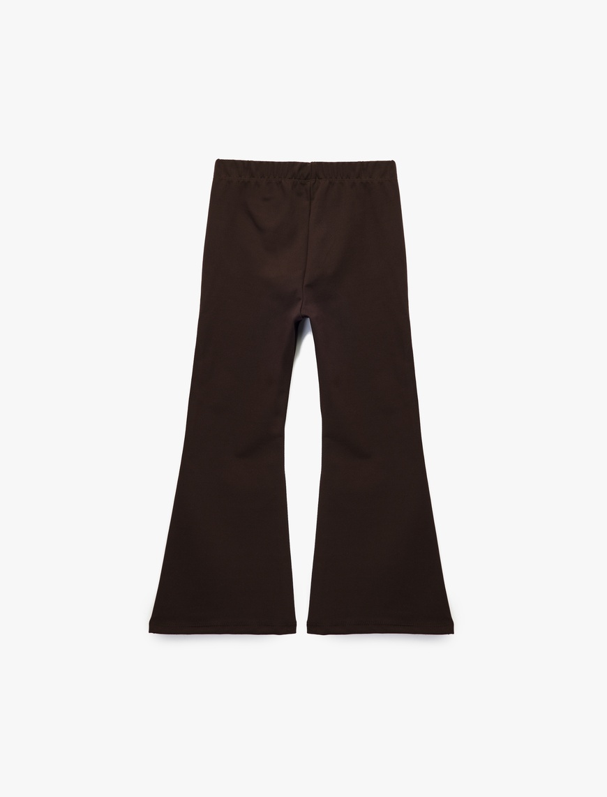  Kız Çocuk Beli Lastikli Basic İspanyol Paça Pantolon