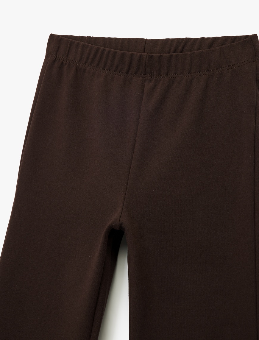  Kız Çocuk Beli Lastikli Basic İspanyol Paça Pantolon