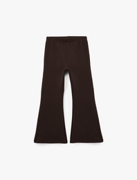 Beli Lastikli Basic İspanyol Paça Pantolon