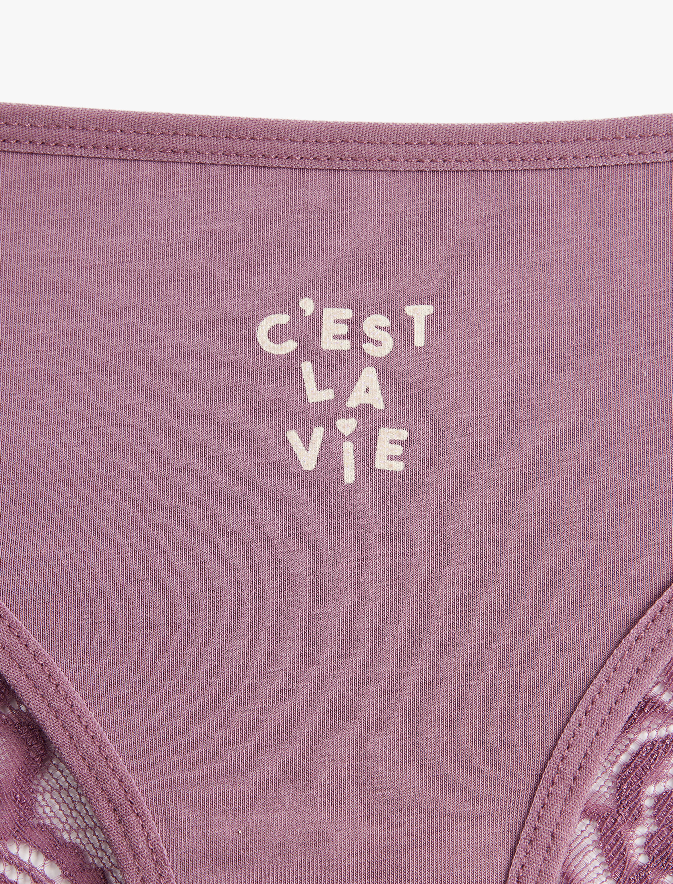 Arkası Dantelli Rahat Kalıp Baskılı Pamuklu Brazilian Külot