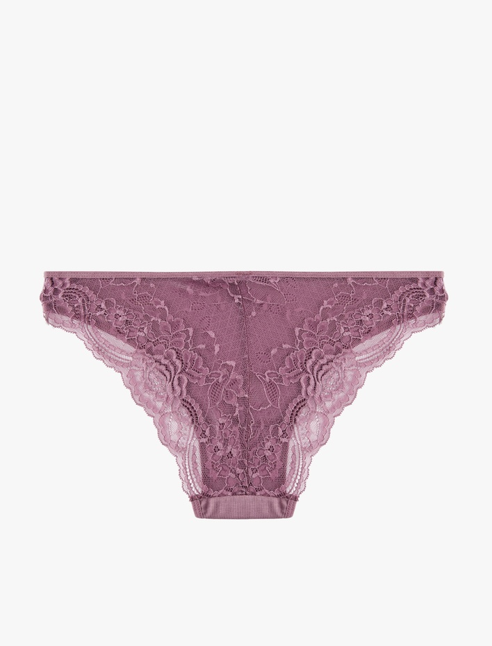  Arkası Dantelli Rahat Kalıp Baskılı Pamuklu Brazilian Külot