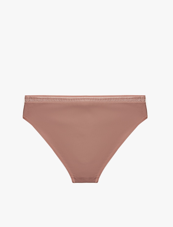  Pamuklu Rahat Kalıp Bel Detaylı Brief Külot