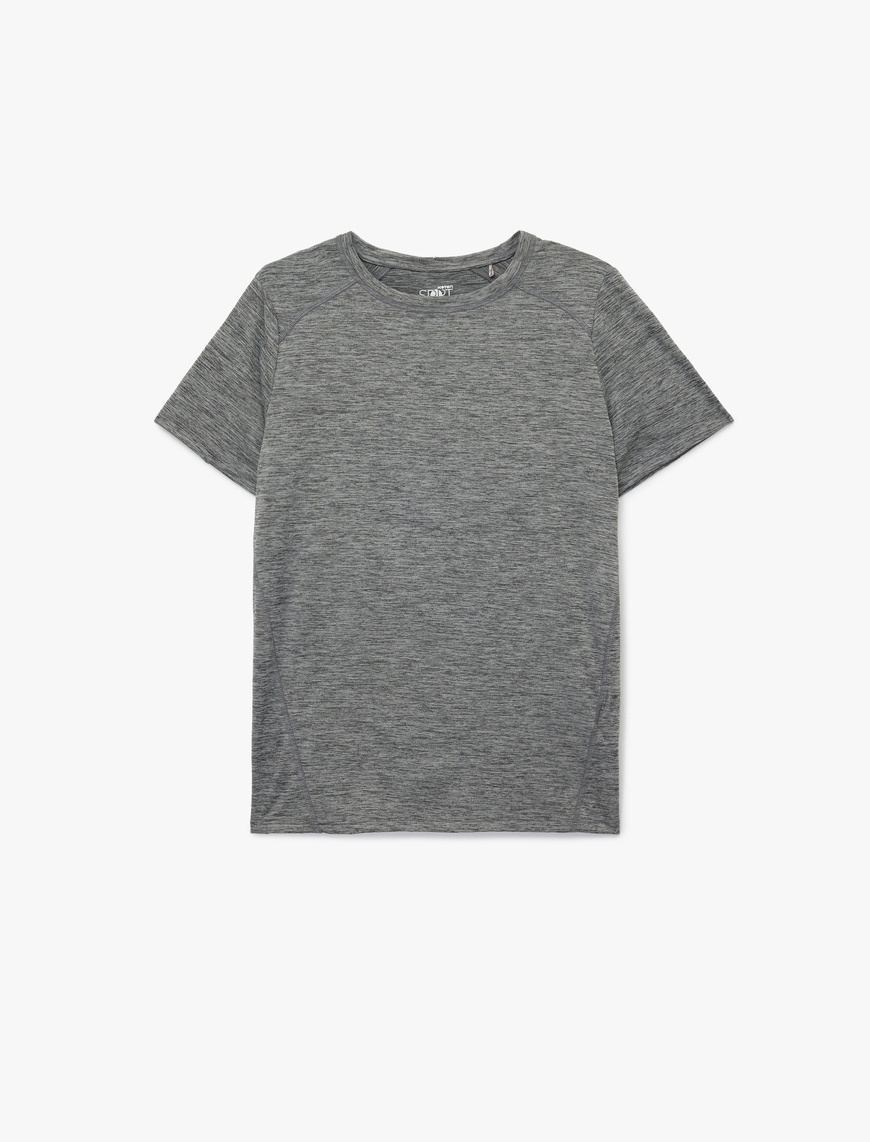   Kısa Kollu Bisiklet Yaka Reglan Kol Basic Spor Tişört