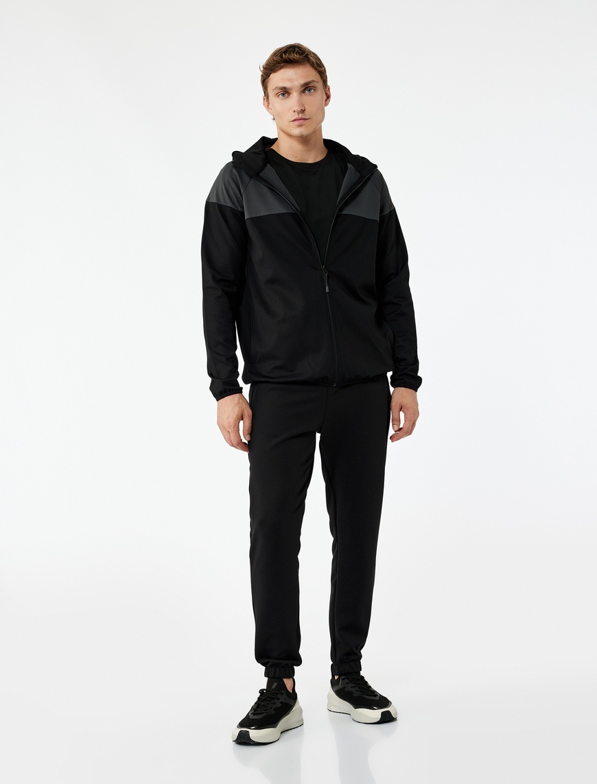   Fermuarlı Cepli Straight Fit Beli Bağcıklı Jogger Spor Eşofman Altı