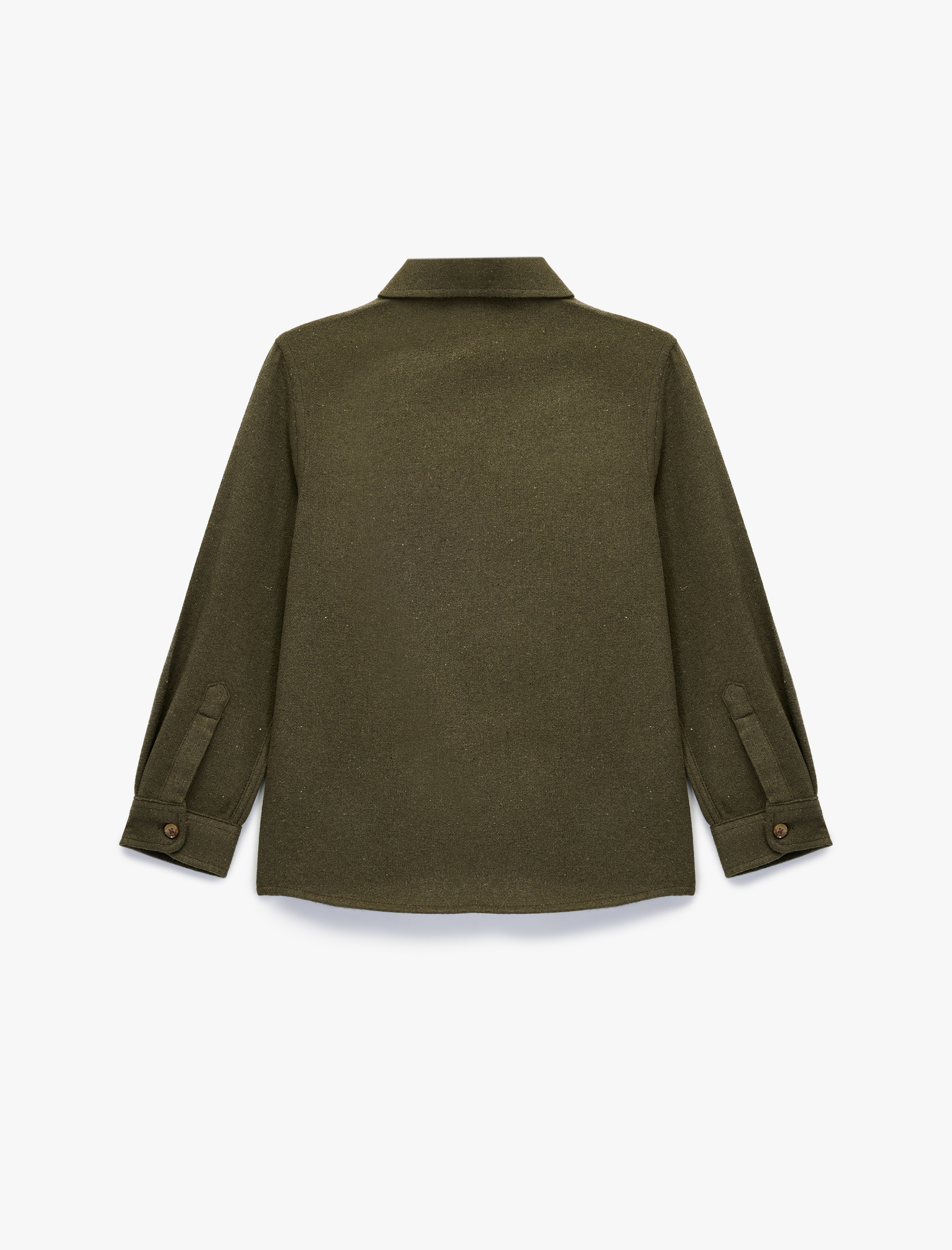  Erkek Çocuk Uzun Kollu Klasik Yaka Tek Cepli Düğmeli Gömlek