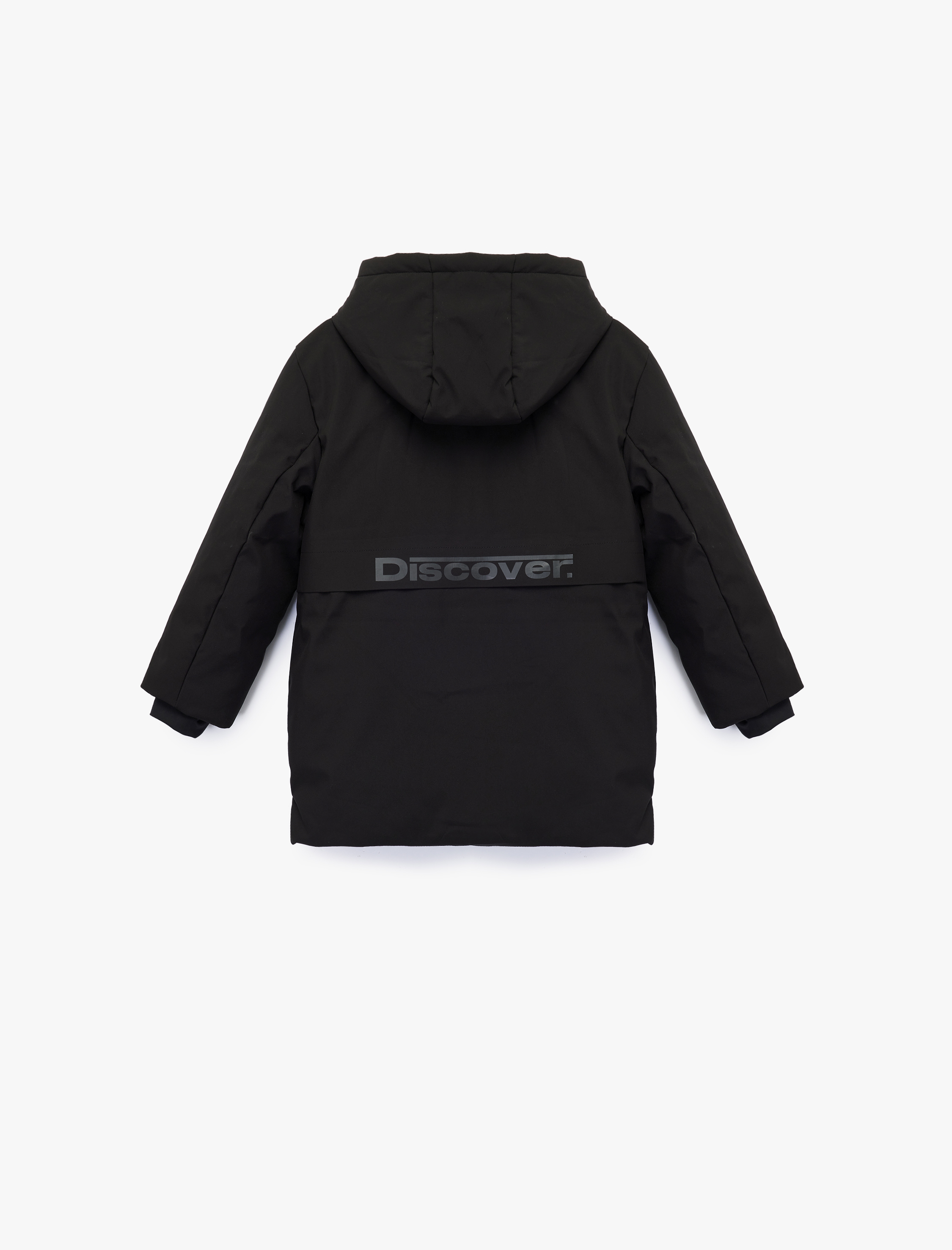  Erkek Çocuk Uzun Kollu Çıtçıt Detaylı Cepli Slim Fit Kapşonlu Mont