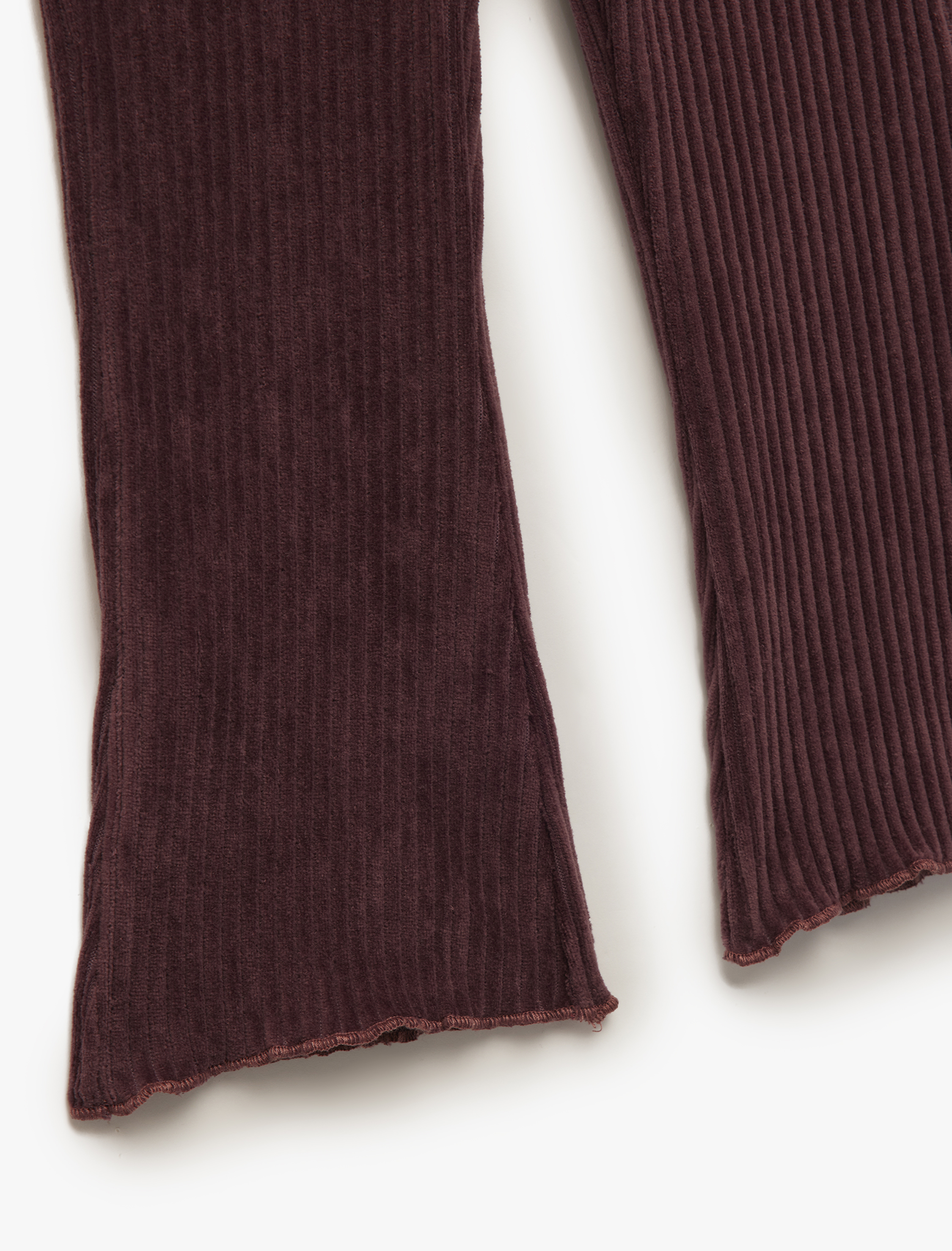  Kız Bebek Pamuklu  Beli Lastikli Basic Kadife İspanyol Paça Tayt