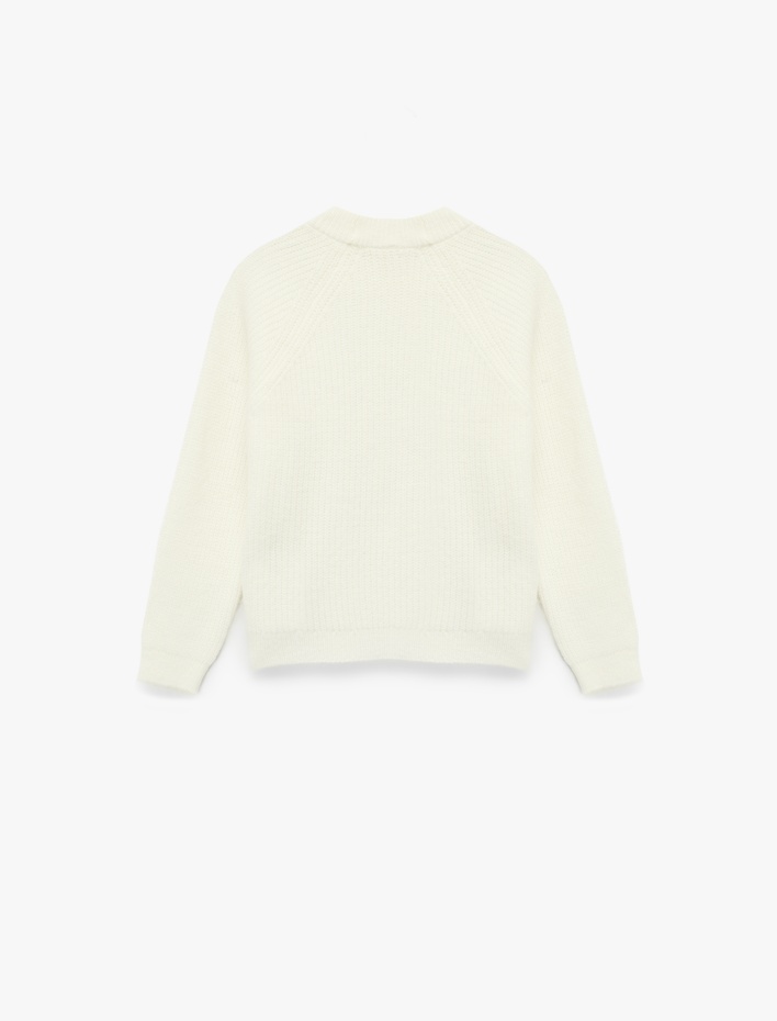 Kız Çocuk Uzun Kollu Bisiklet Yaka Basic Triko Kazak