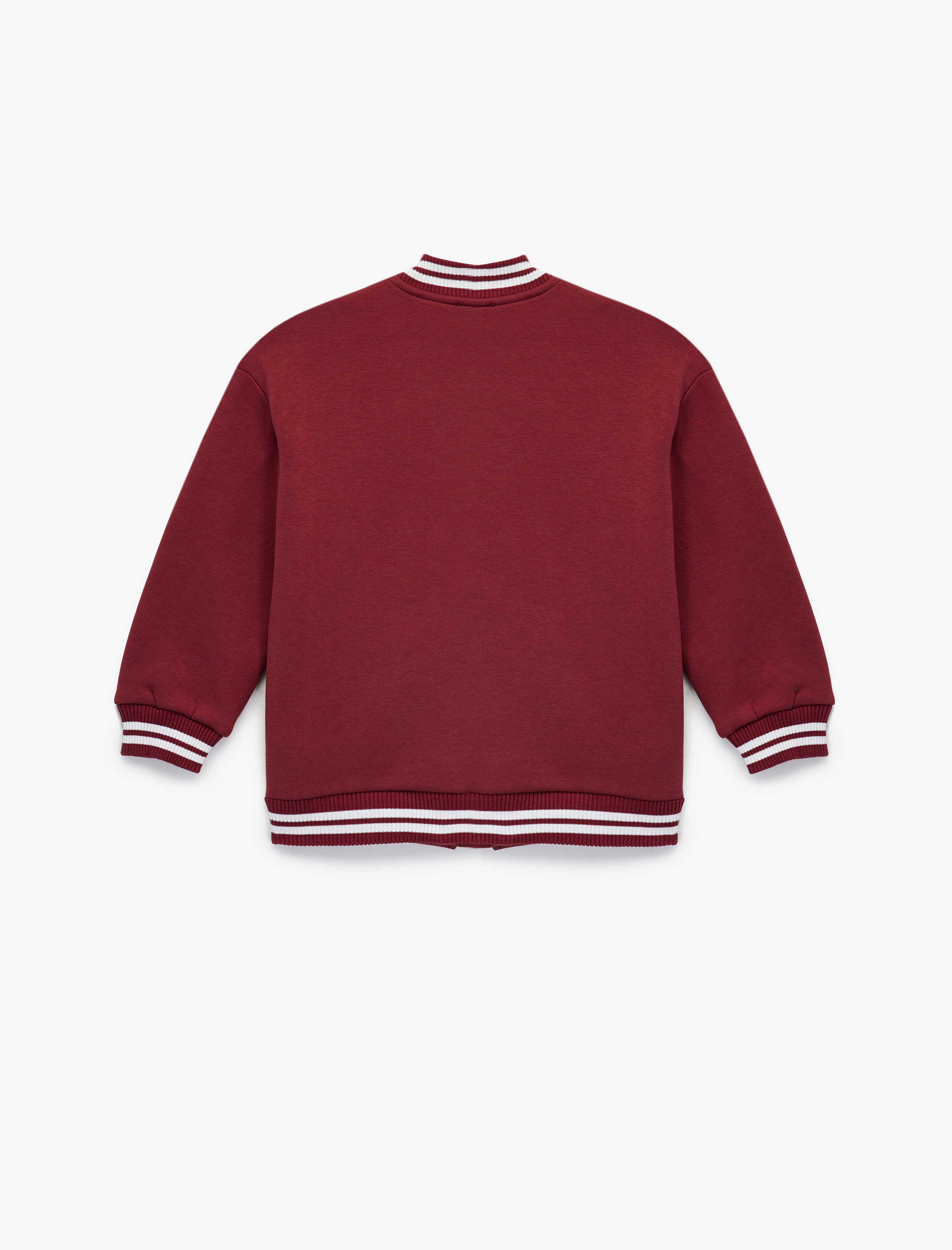  Kız Çocuk Uzun Kollu Bisiklet Yaka Nakış Detaylı Bomber Kolej Ceket