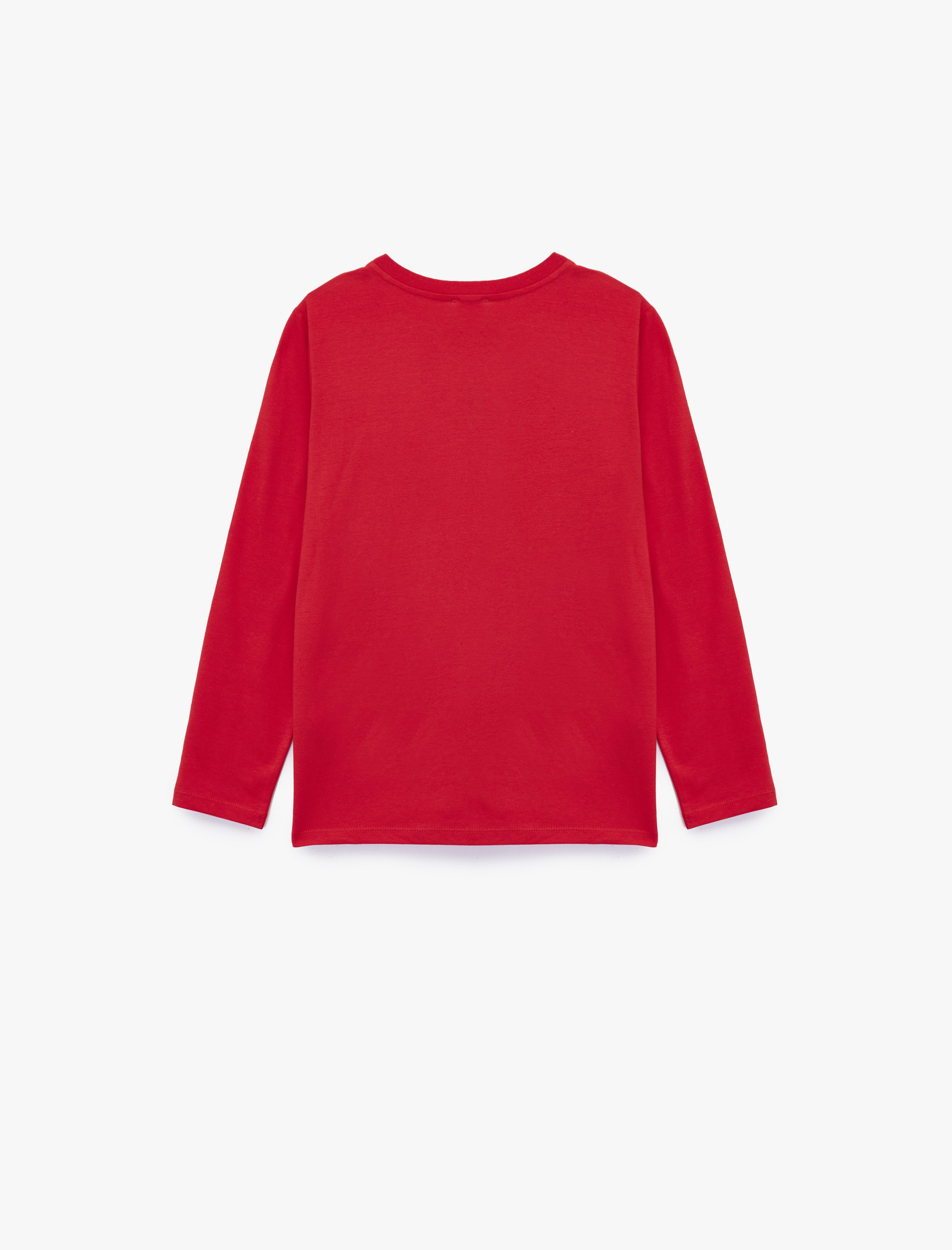  Kız Çocuk Uzun Kollu Bisiklet Yaka Nakış Detaylı Pamuklu Tişört