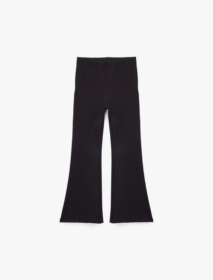 Kız Çocuk Beli Lastikli Basic İspanyol Paça Pantolon