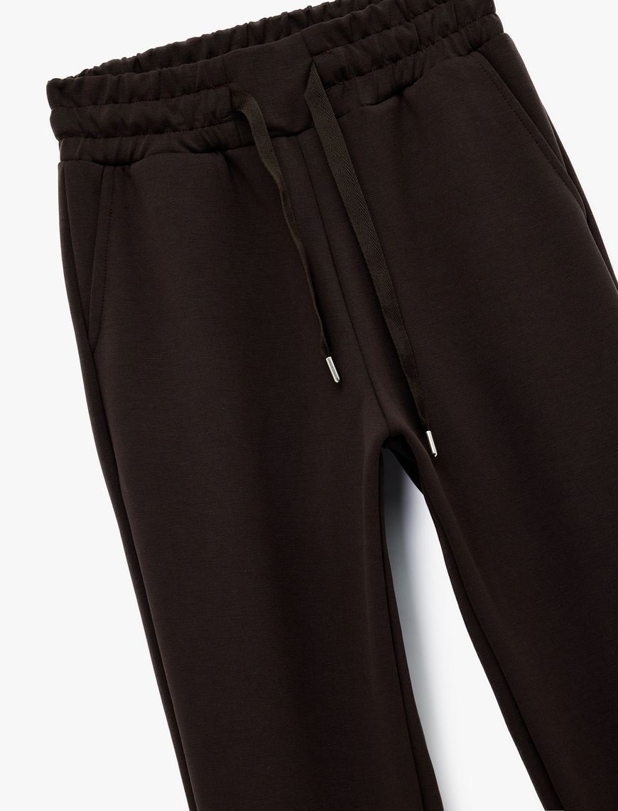   Yüksek Bel Modal Karışımlı Bağcıklı Cepli Jogger Eşofman Altı