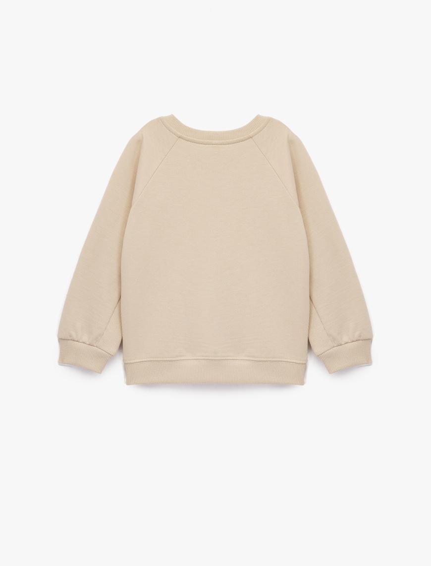  Erkek Bebek Pamuklu Uzun Kollu Bisiklet Yaka Basic Sweatshirt