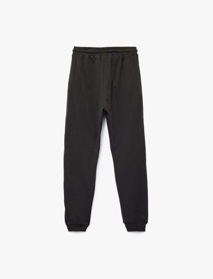 Erkek Çocuk Fermuar Detaylı Pamuklu Beli Bağlamalı Basic Eşofman Altı