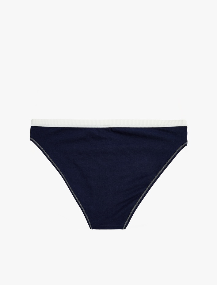  Pamuklu Baskı Detaylı Brief Külot