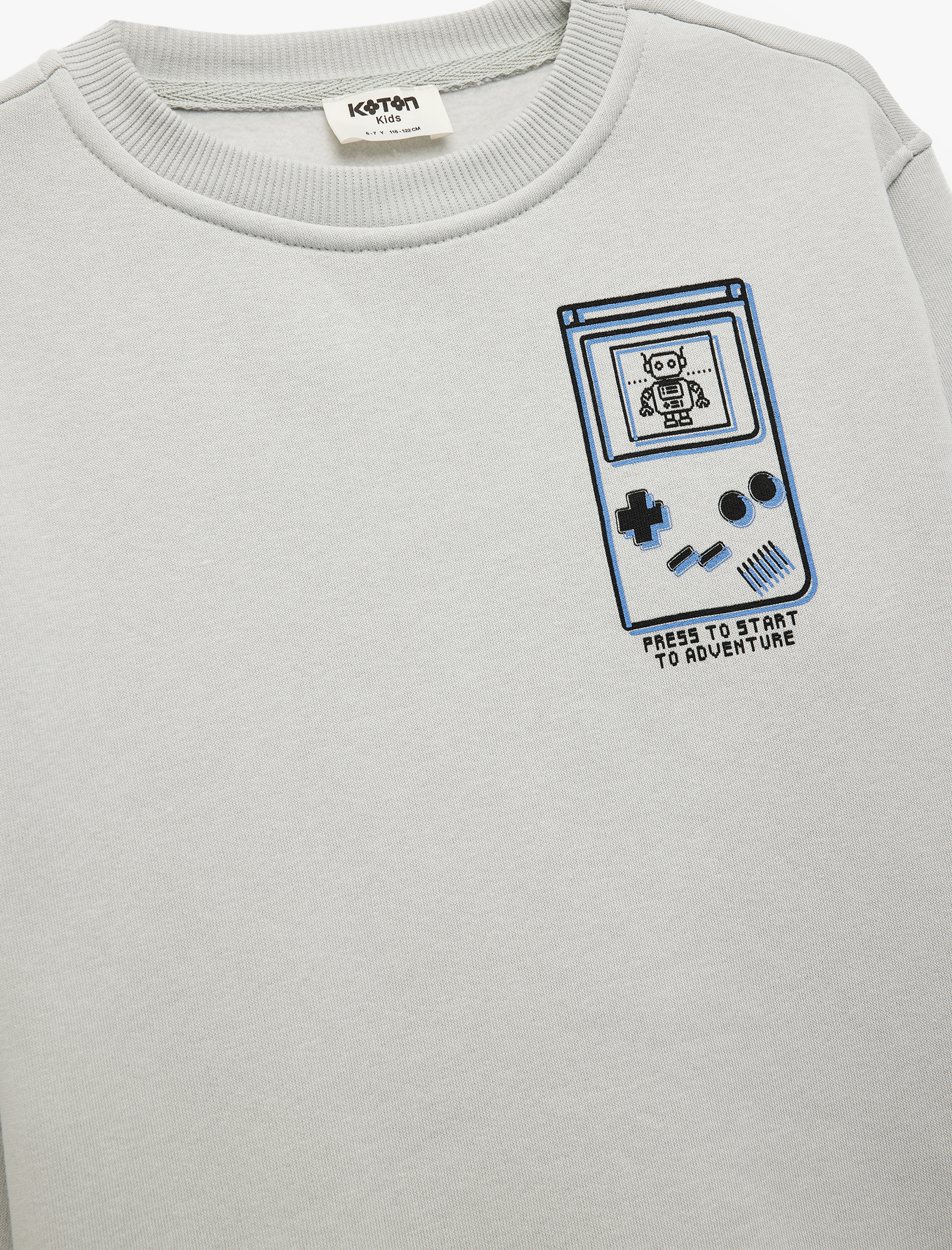  Erkek Çocuk Uzun Kollu Bisiklet Yaka Baskılı Sweatshirt