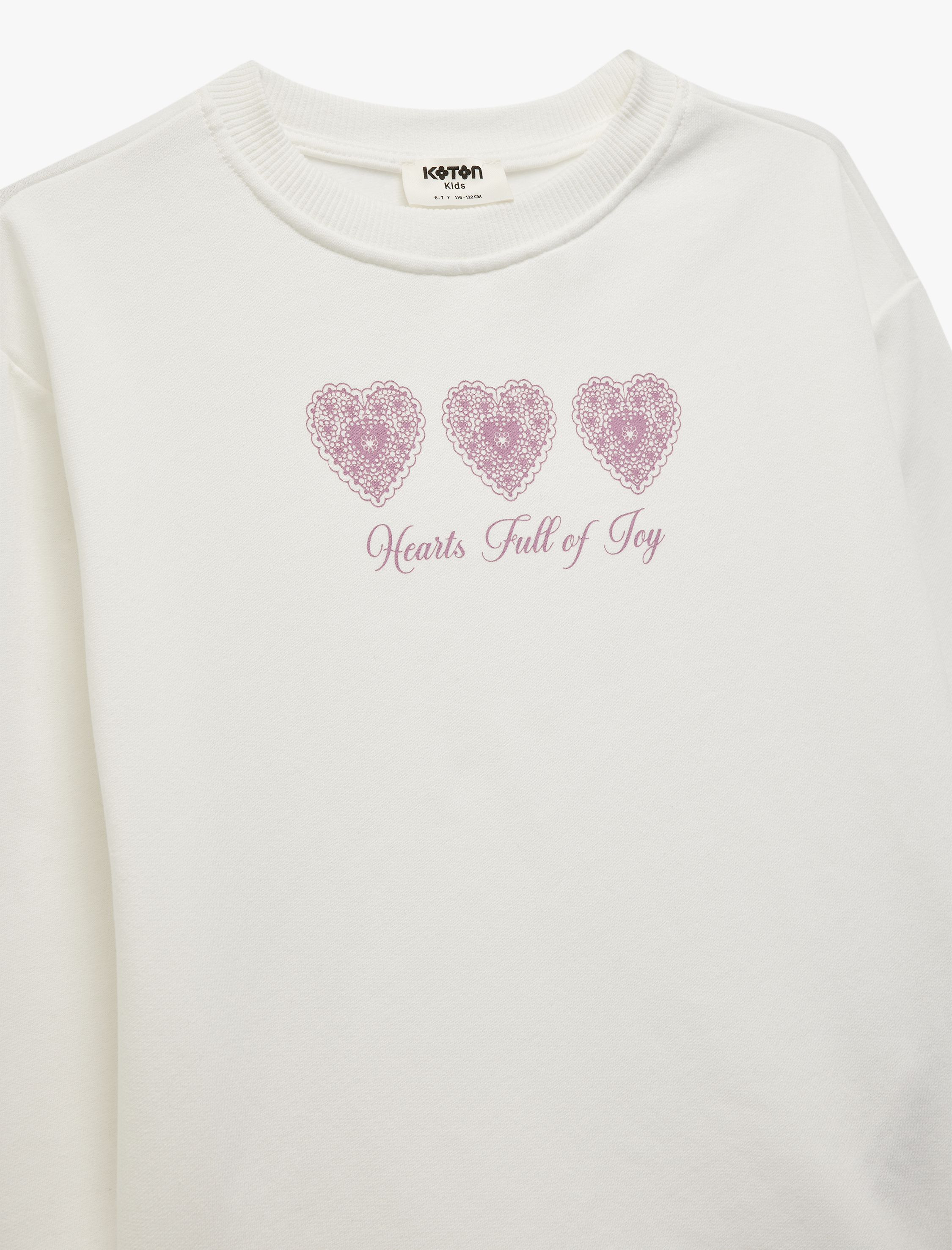  Kız Çocuk Uzun Kollu Baskılı Bisiklet Yaka Pamuklu Sweatshirt