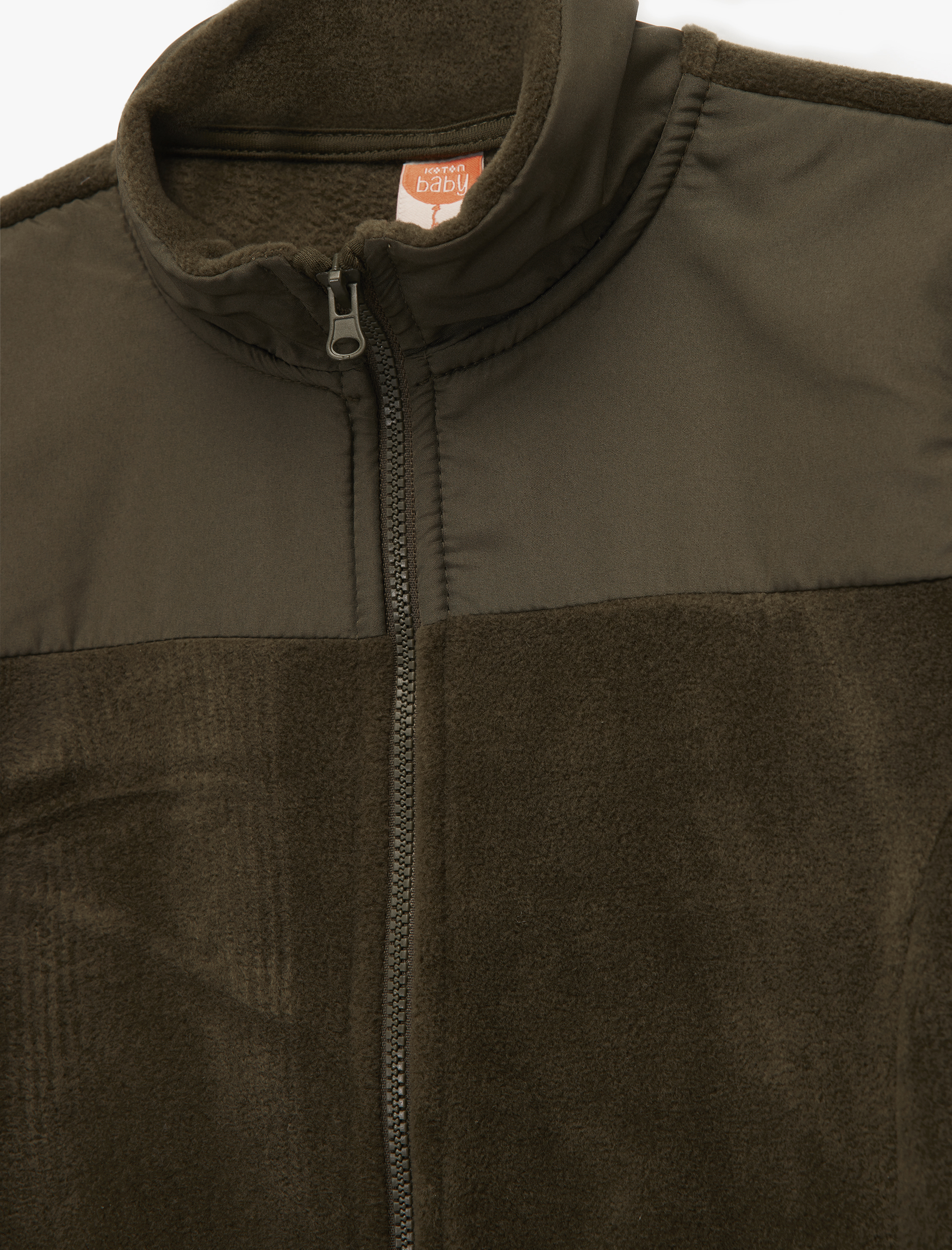  Erkek Bebek Uzun Kollu Cepli Dik Yaka Fermuarlı Polar Sweatshirt