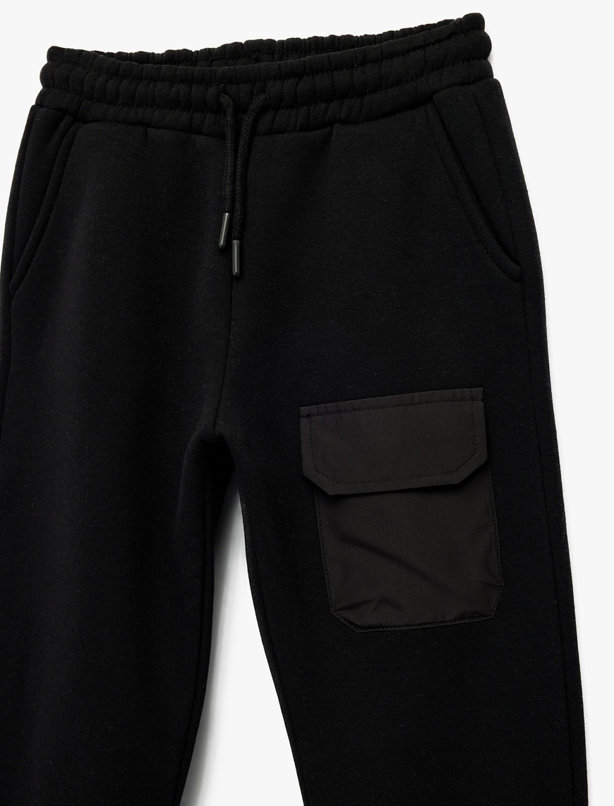  Erkek Çocuk Şardonlu Cep Detaylı Basic Jogger Eşofman Altı