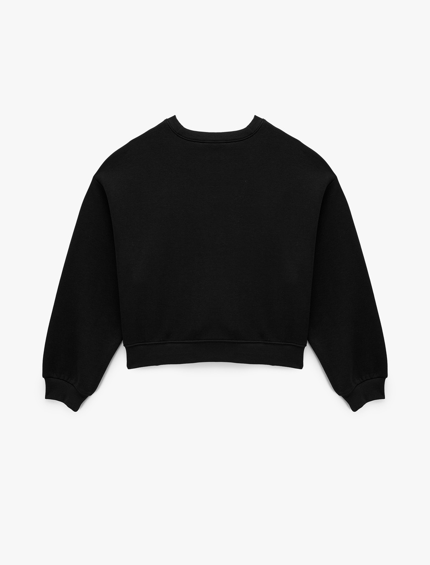  Regular Fit Üç İplik Uzun Kollu Bisiklet Yaka Basic Sweatshirt