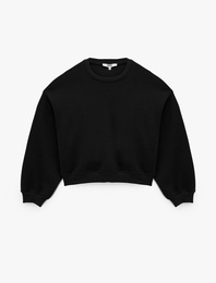 Regular Fit Üç İplik Uzun Kollu Bisiklet Yaka Basic Sweatshirt