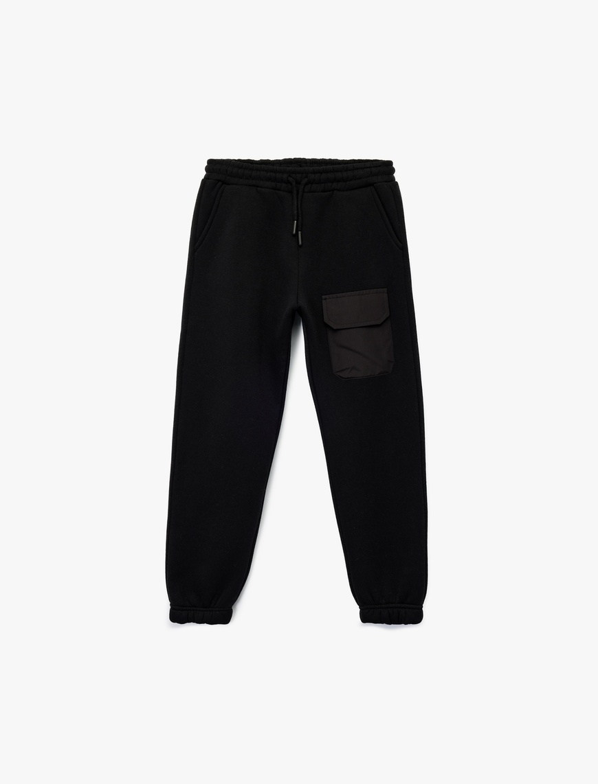  Erkek Çocuk Şardonlu Cep Detaylı Basic Jogger Eşofman Altı