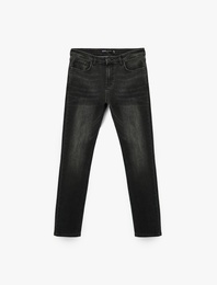 Slim Fit Cepli Jean Pantolon - Slim Fit Bread Jeans