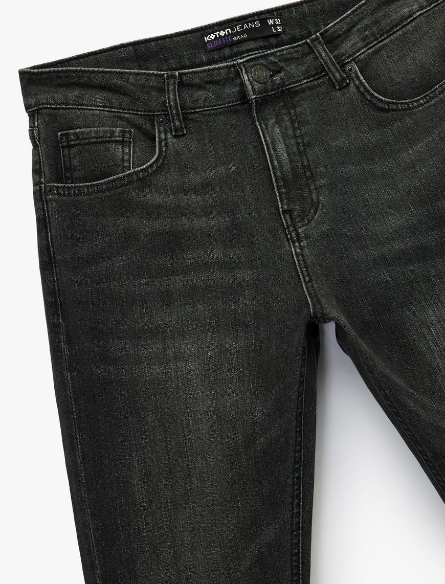   Slim Fit Cepli Jean Pantolon - Slim Fit Bread Jeans