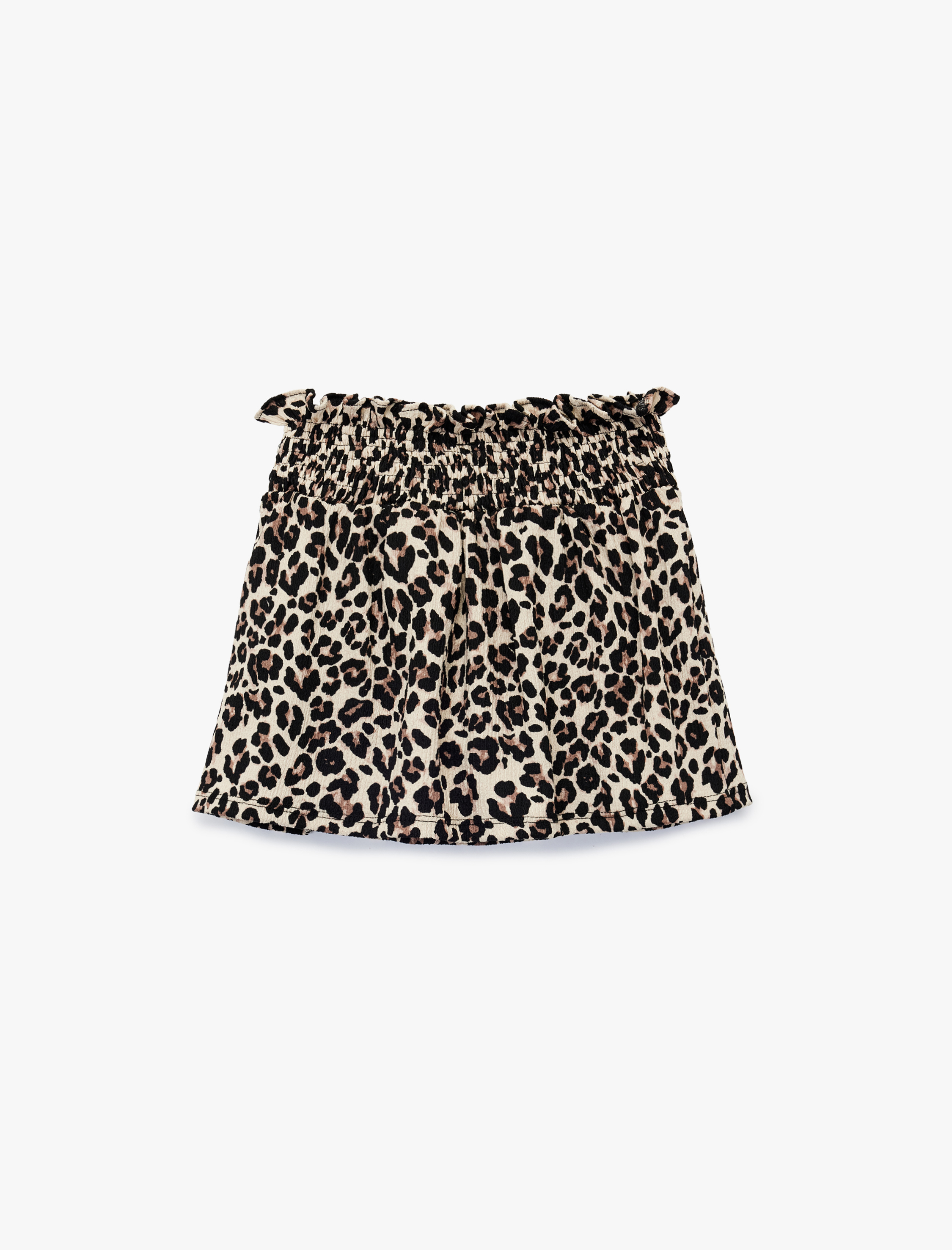 Kız Bebek Leopar Desenli Gipeli Mini Şort Etek