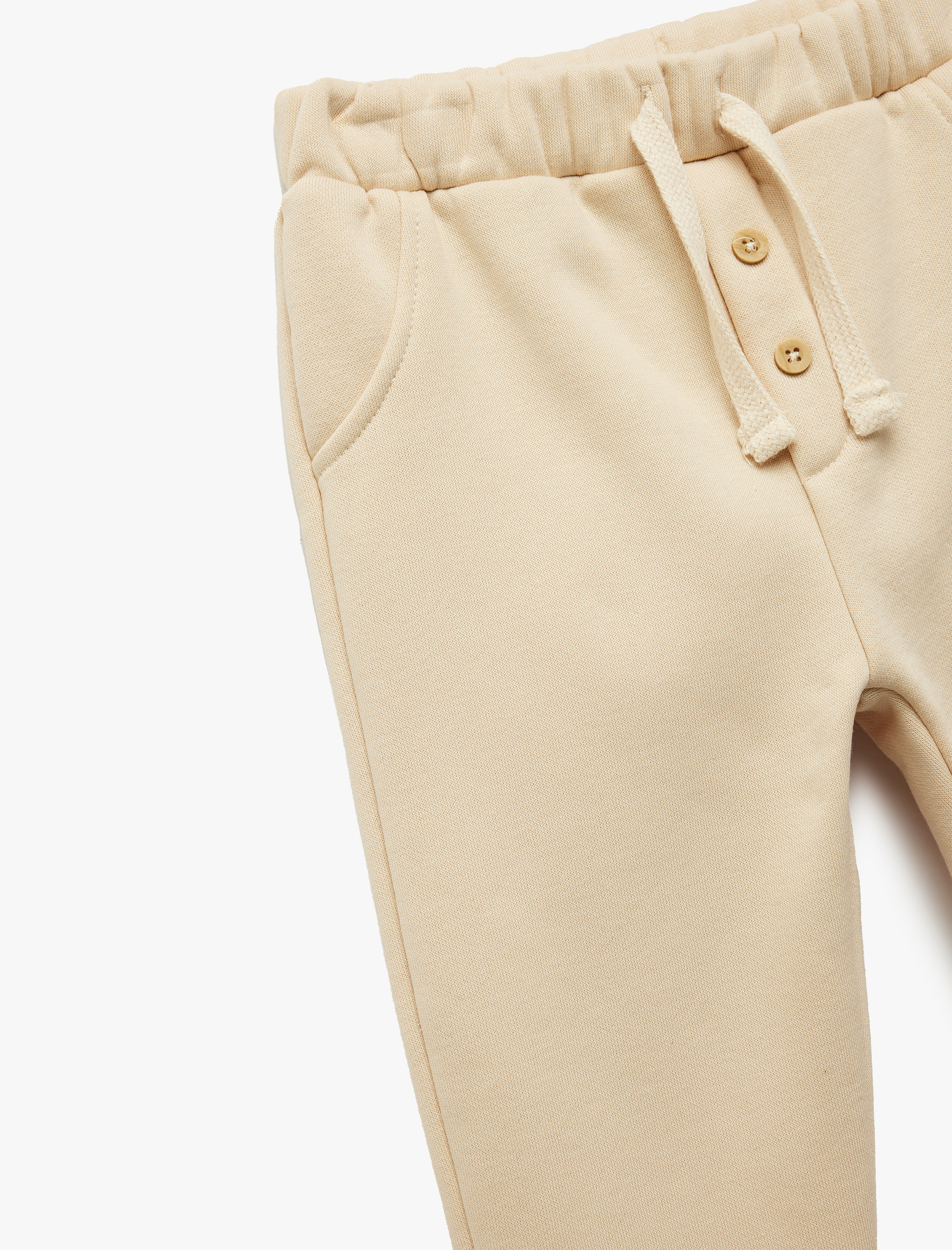  Erkek Bebek Şardonlu Beli Lastikli Düğmeli Basic Jogger Eşofman Altı