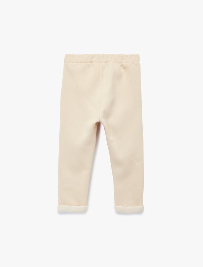 Erkek Bebek Şardonlu Beli Lastikli Düğmeli Basic Jogger Eşofman Altı