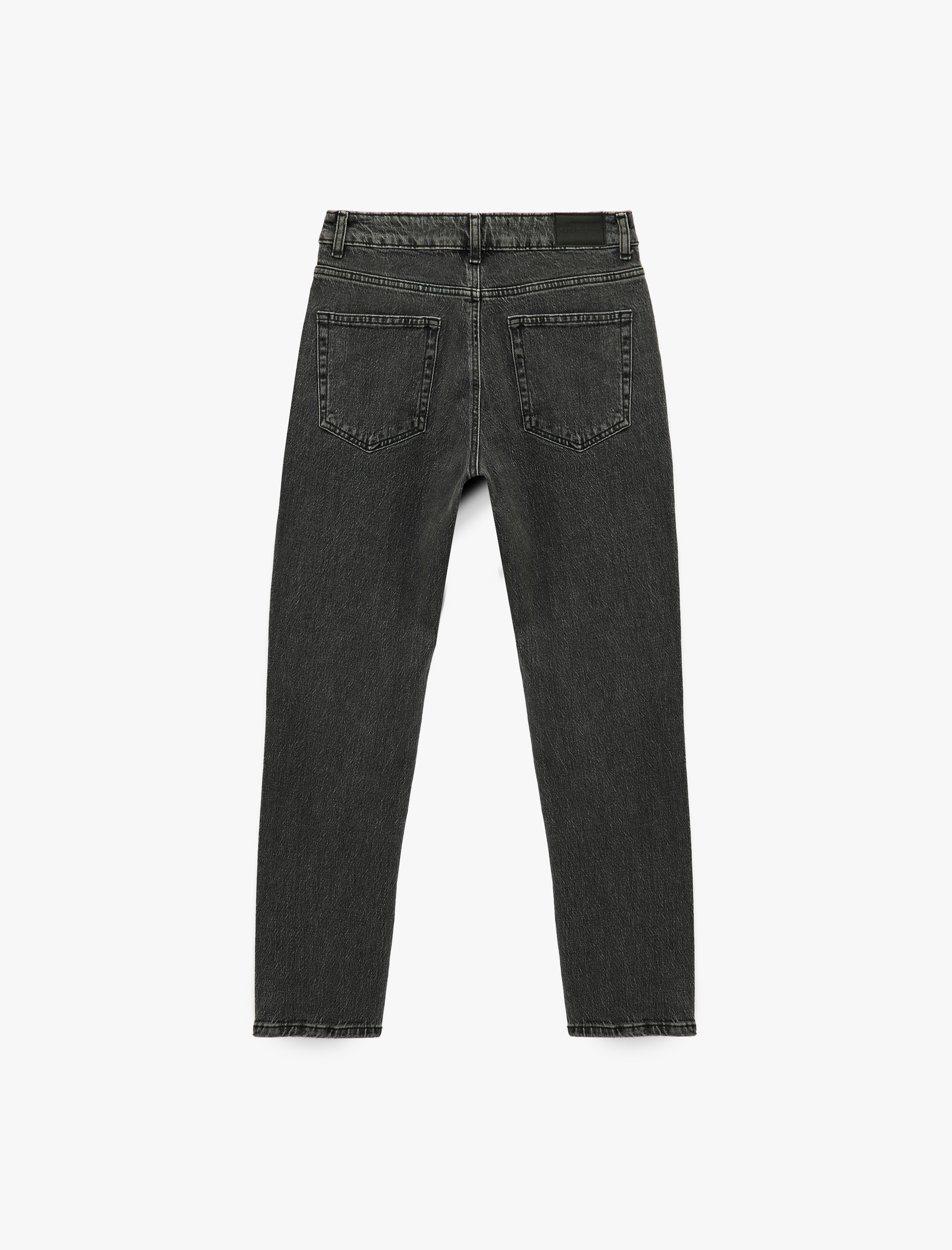 Slim Fit Cepli Düğmeli Pamuklu Yıkamalı Düz Paça Jean Pantolon - Straight Jeans