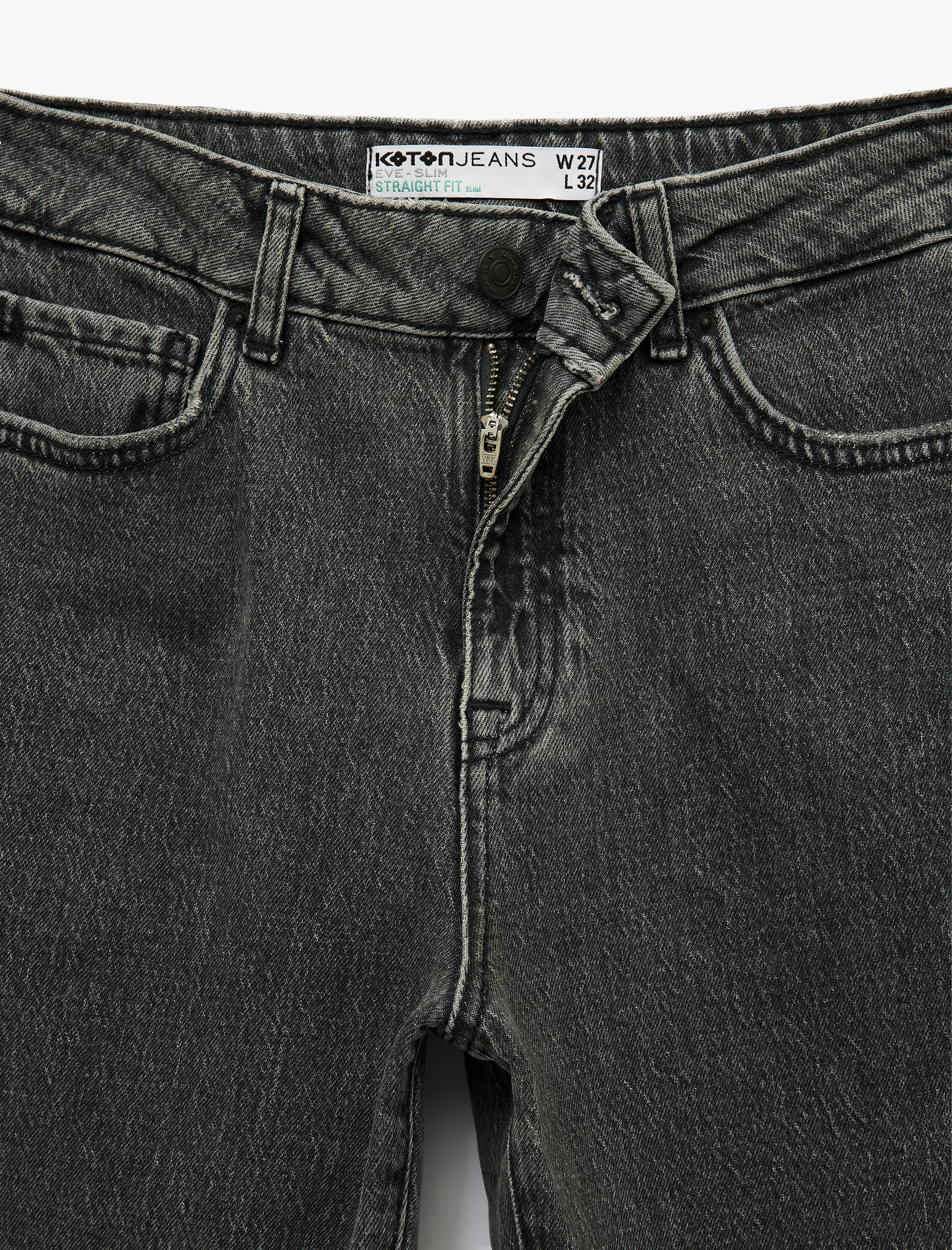 Slim Fit Cepli Düğmeli Pamuklu Yıkamalı Düz Paça Jean Pantolon - Straight Jeans