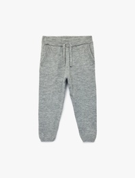 Beli Bağcıklı Basic Triko Pantolon